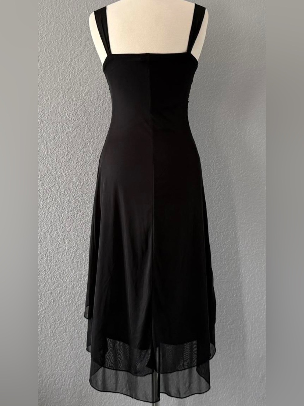 Firm Price Vintage Ruby Rox Black Midi V-Neck Dress/Black Prom Dress - Picture 6 of 6